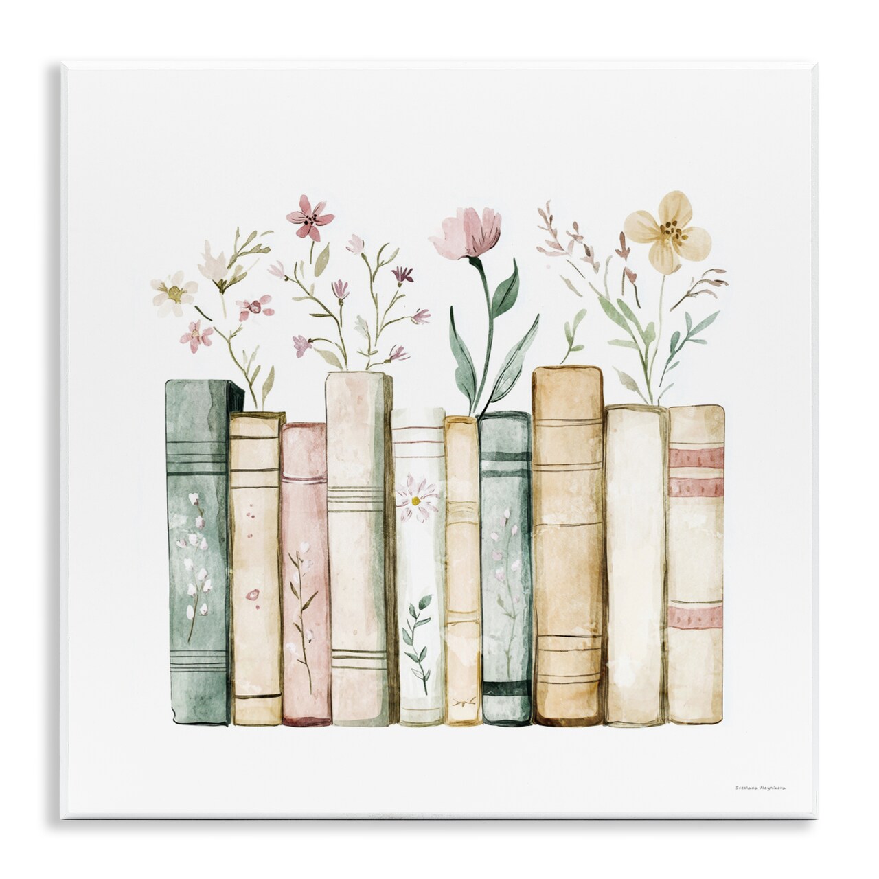 Stupell Industries Floral Stories Library Wall Plaque, design by Svetlana Aleynikova